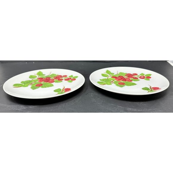 Vtg 1970s SEYMOUR MANN EDA FRAMBOISIER Salad Dessert Plates Set of 3 Raspberries - Picture 4 of 16